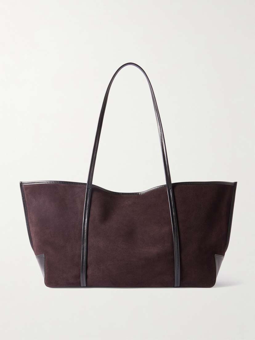 St. Agni Bateau Leather-trimmed Suede Tote