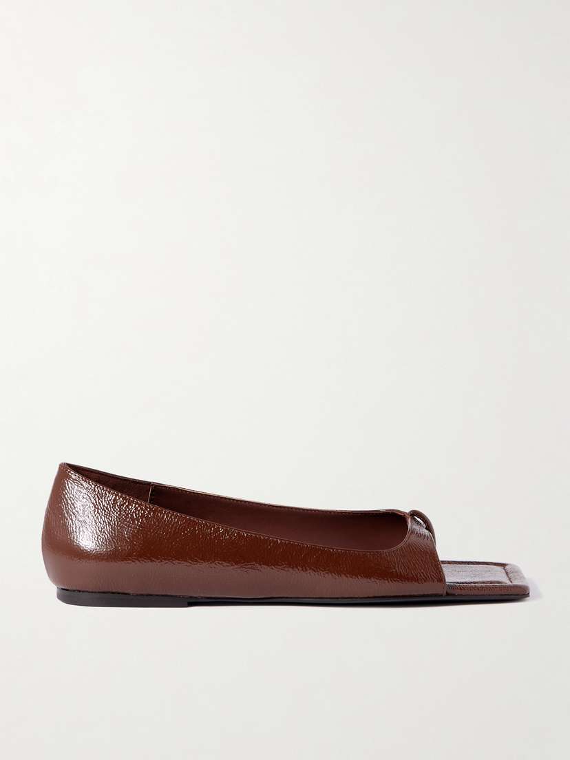 St. Agni 90s Crinkled Patent-leather Pumps