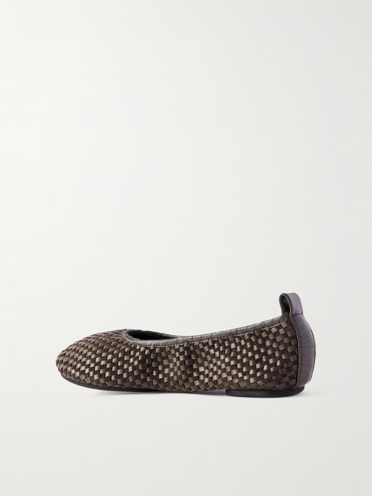 St Agni Lattice Woven Leather And Suede Ballet Flats In Brown