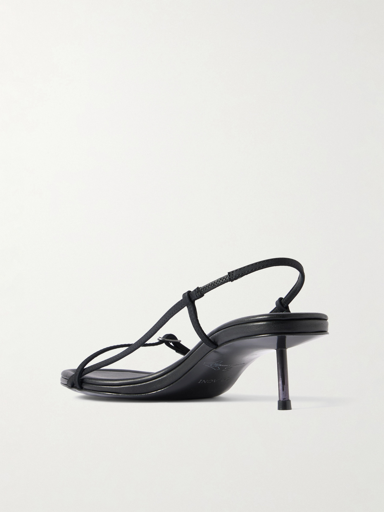St Agni Petite Belt Leather Slingback Sandals In Black