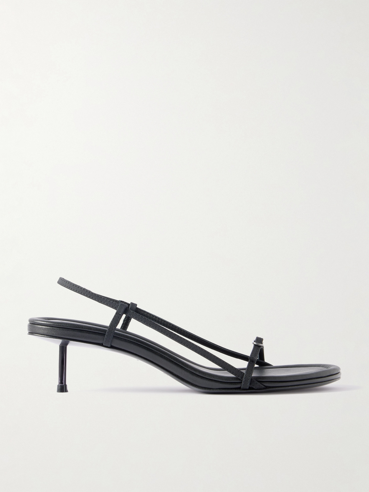 St Agni Petite Belt Leather Slingback Sandals In Black