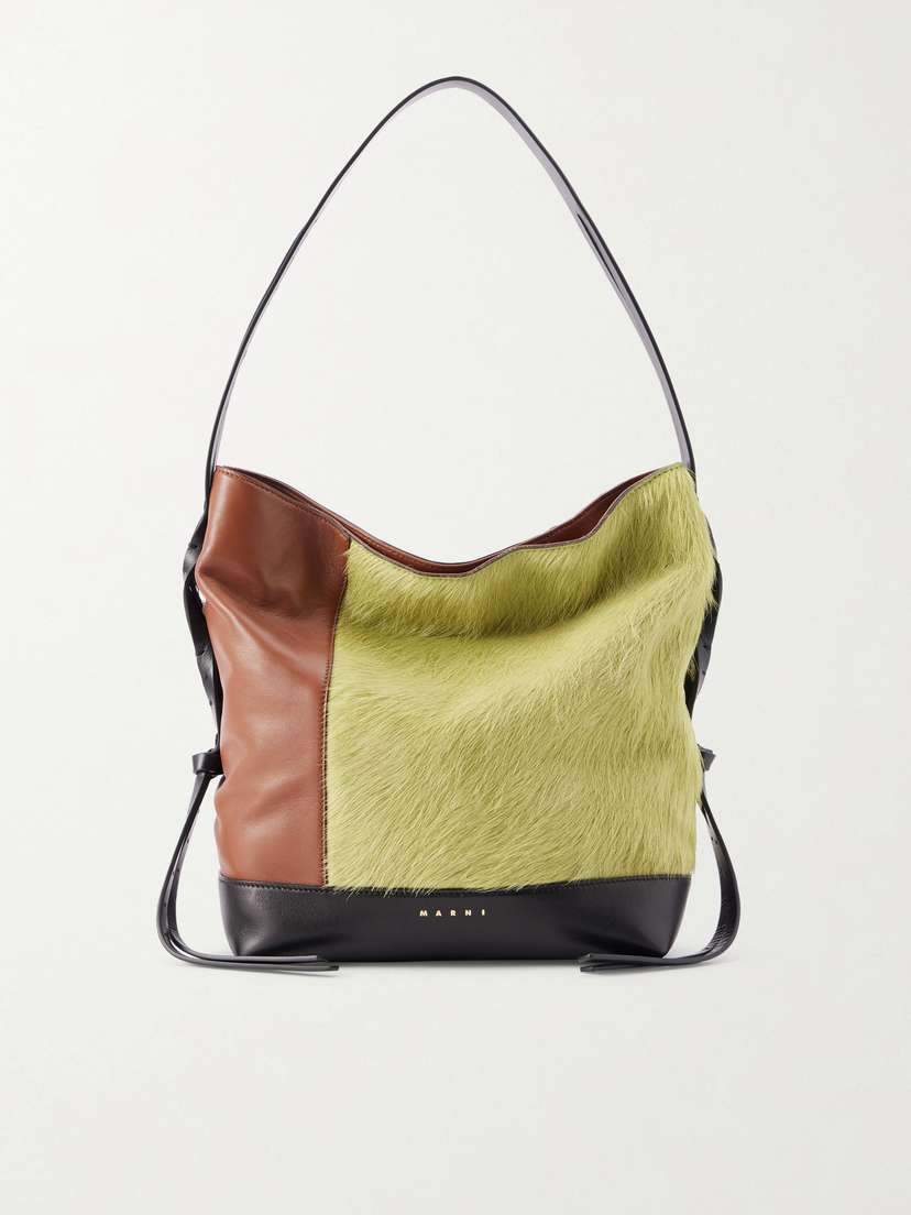 Marni Pod 2.0 Leather And Calf Hair Shoulder Bag