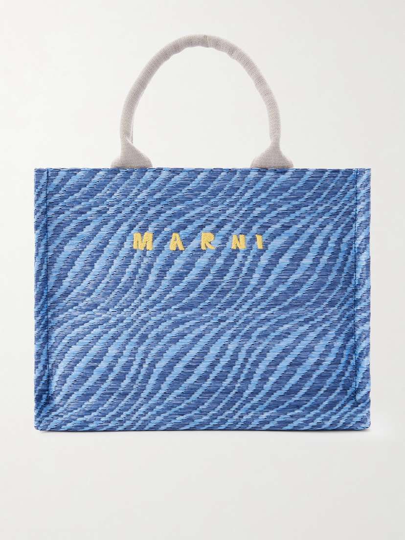 Marni Basket Small Jacquard Raffia-effect Tote