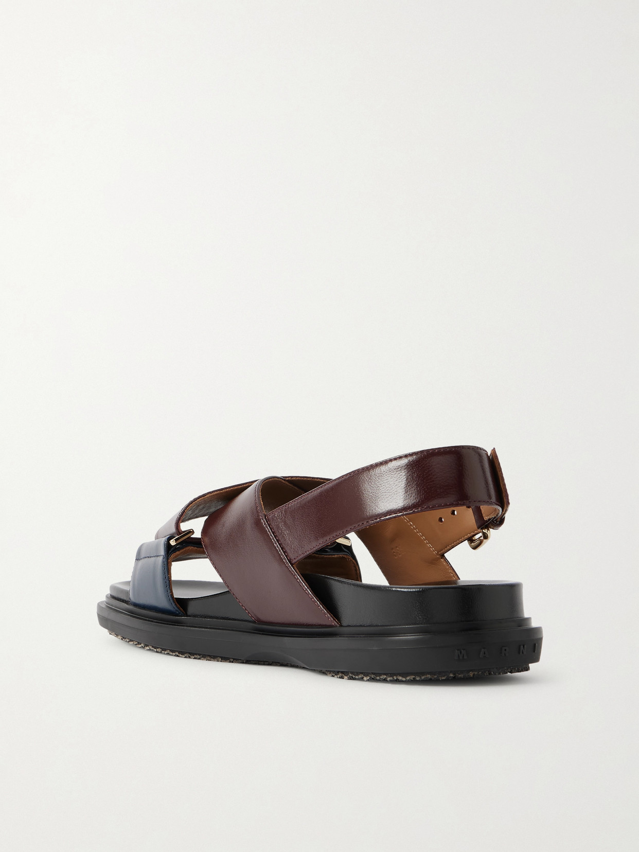 Marni Fussbett Two-tone Leather Slingback Sandals In Brown