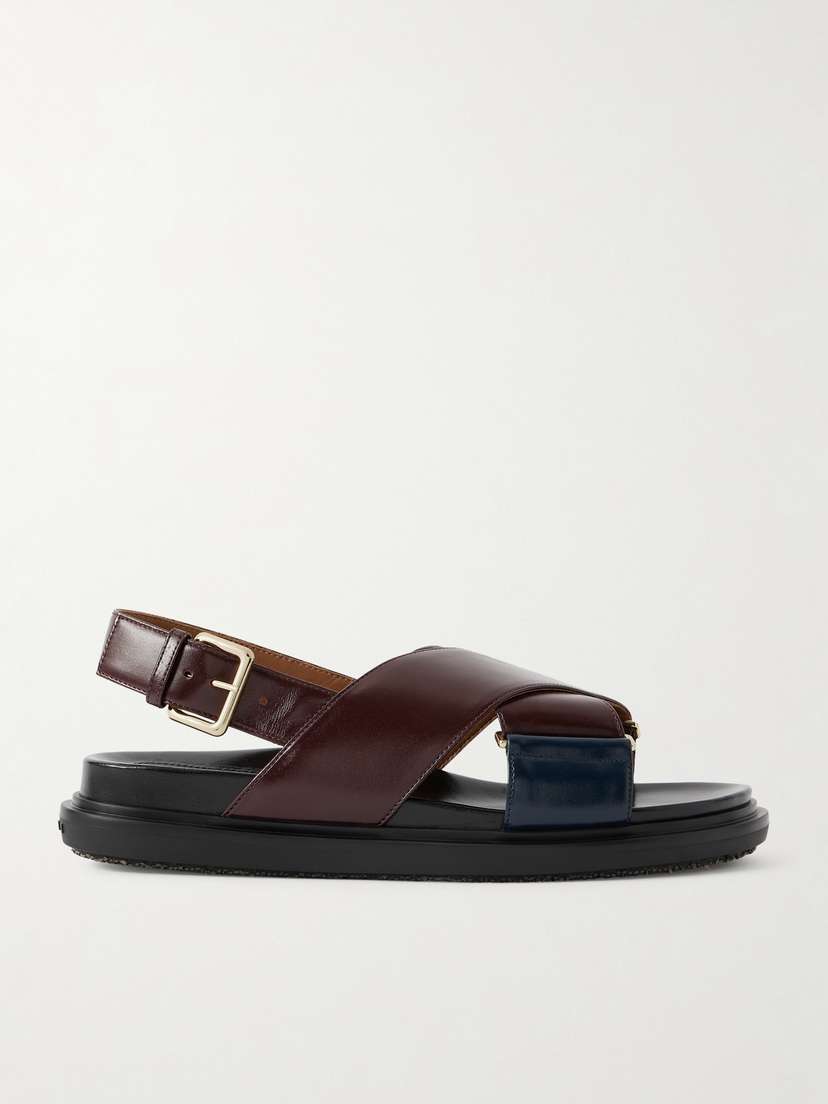 Marni Fussbett Two-tone Leather Slingback Sandals
