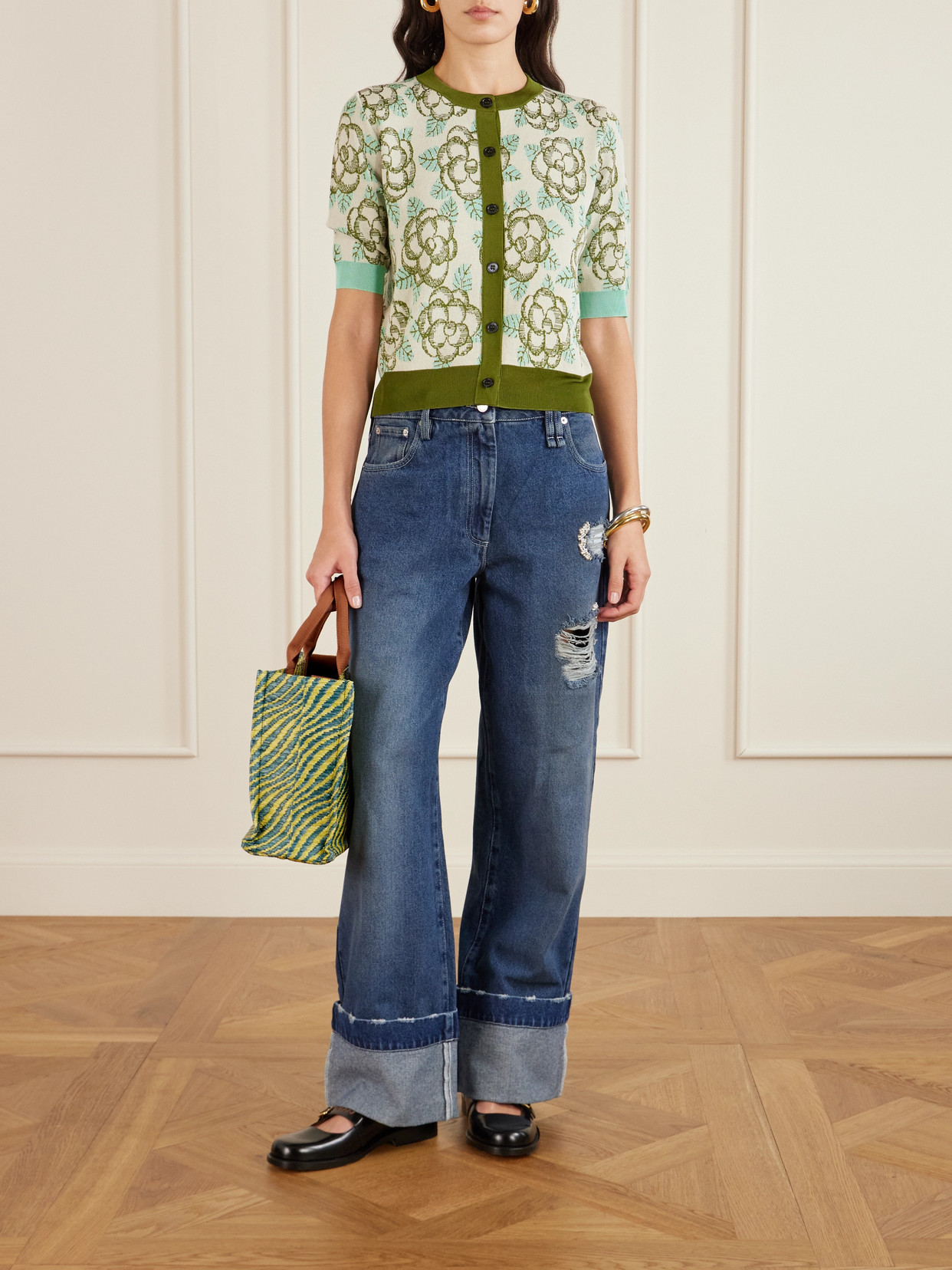 Marni Sabot Woven Leather Slip-ons In Multi