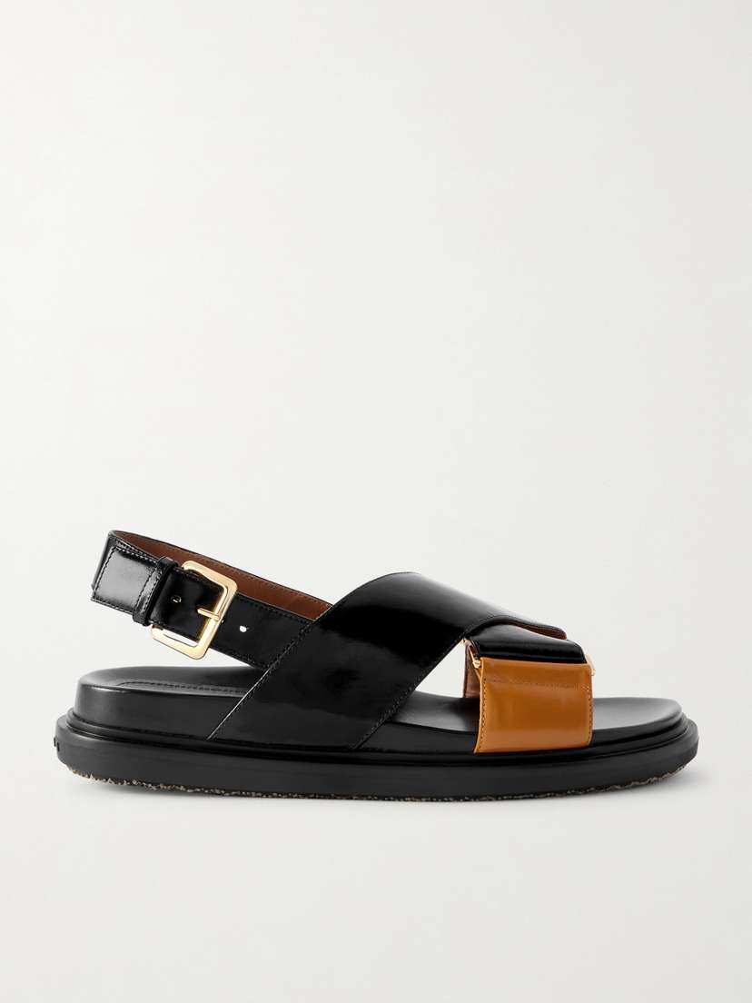 Marni Fussbett Two-tone Leather Slingback Sandals