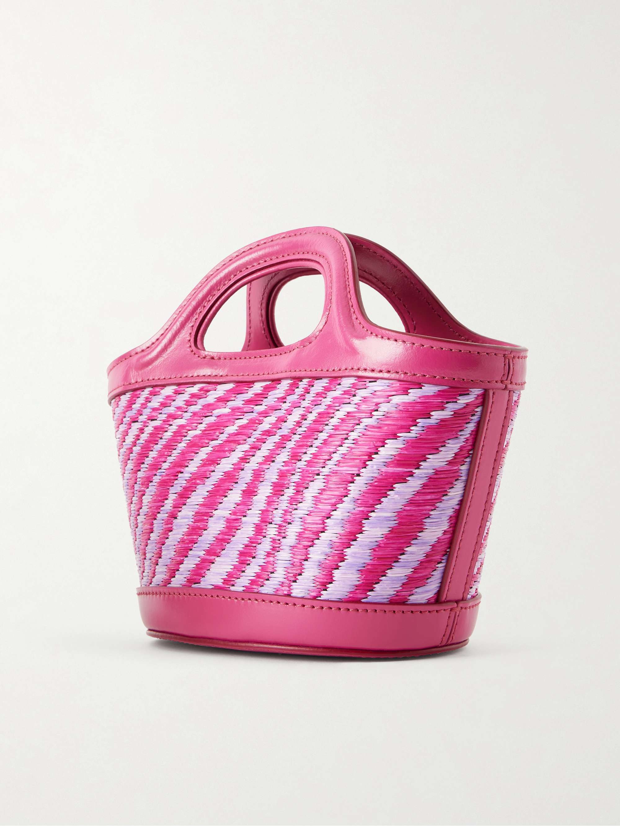 MARNI Tropicalia micro leather and embroidered raffia-like tote