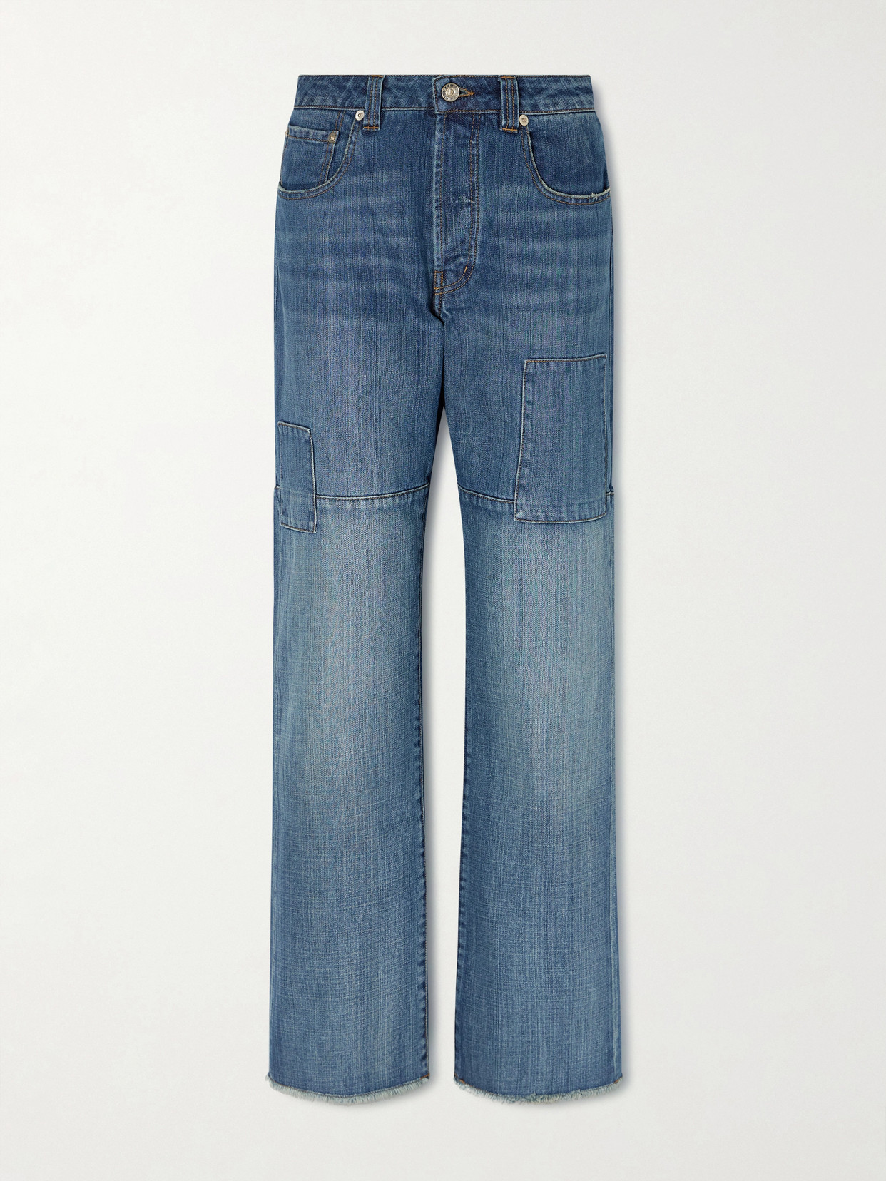 Wales Bonner Chance Frayed Straight-leg Jeans In Blue