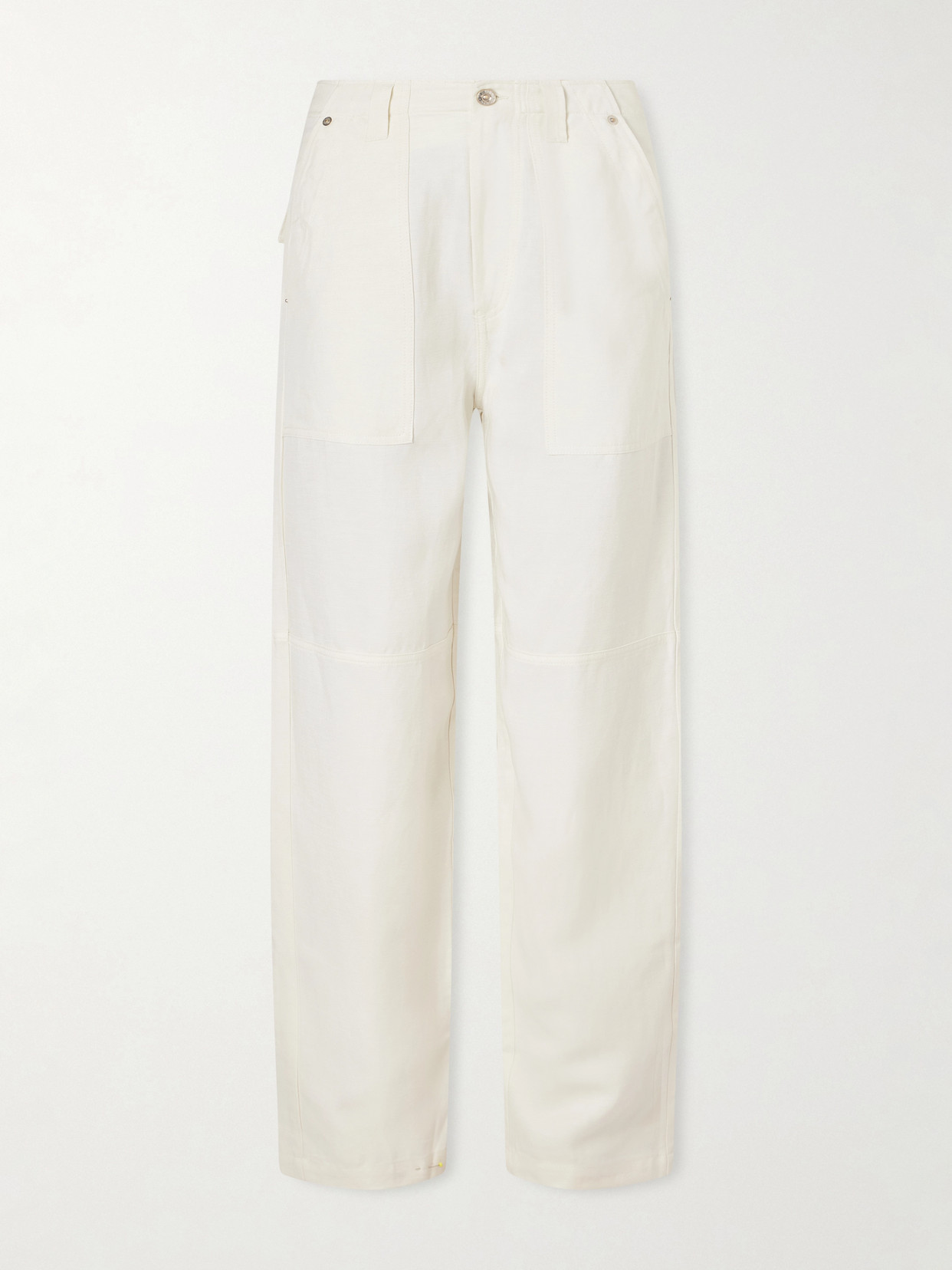 Wales Bonner Hymn Paneled Linen-blend Twill Wide-leg Pants In Neutral