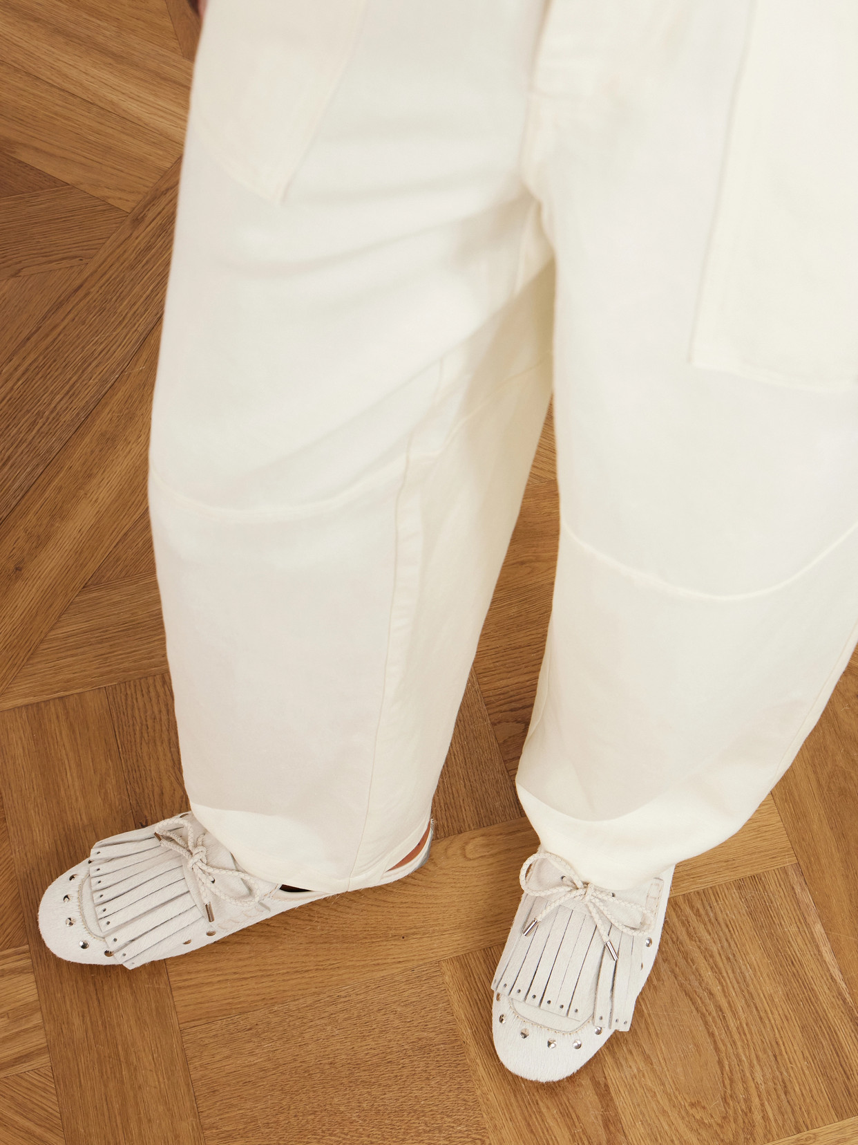 Montego Leather-Trimmed Studded Calf Hair Slip-Ons