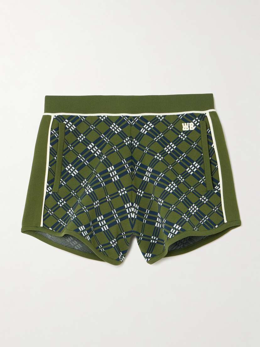 Wales Bonner Power Embroidered Jacquard-knit Shorts