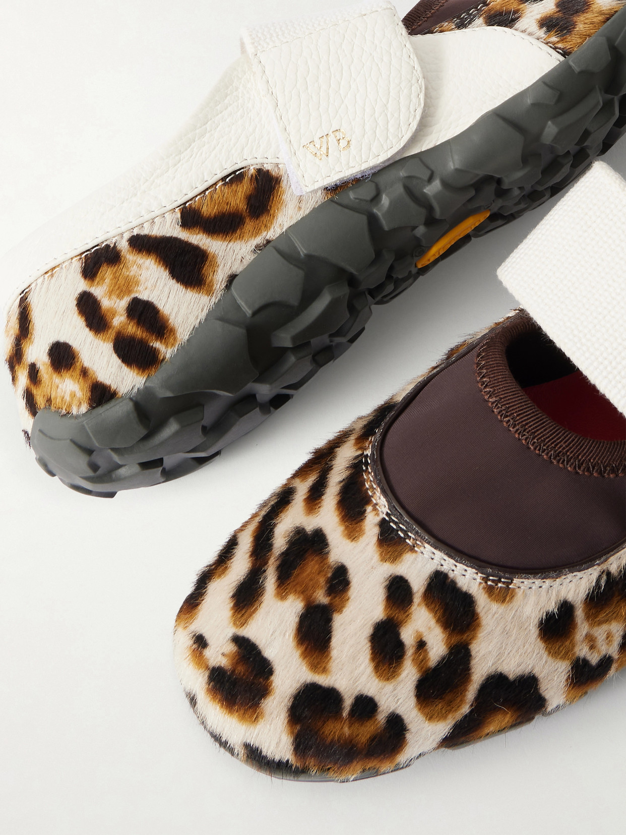 Jewel Leather-Trimmed Leopard-Print Calf Hair Mary Jane Sneakers