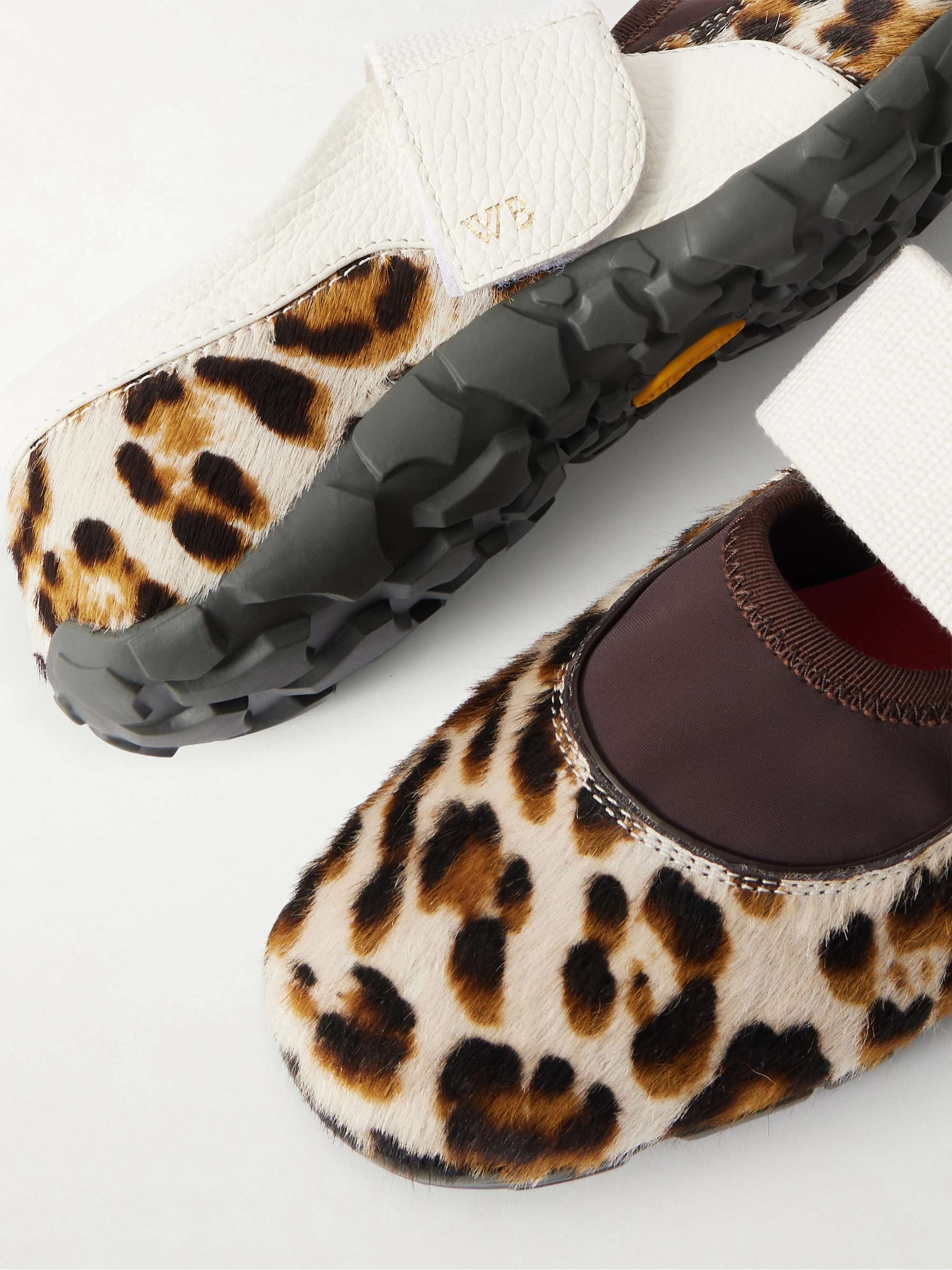 WALES BONNER Jewel leather-trimmed leopard-print calf hair Mary