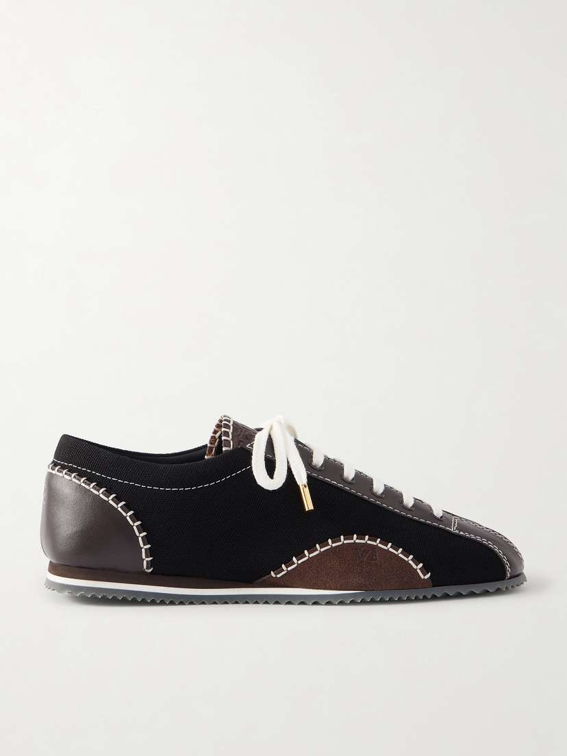 Wales Bonner Paris Suede-trimmed Leather And Canvas Sneakers