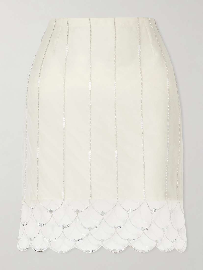 Wales Bonner Triumph Embellished Silk-organza Skirt