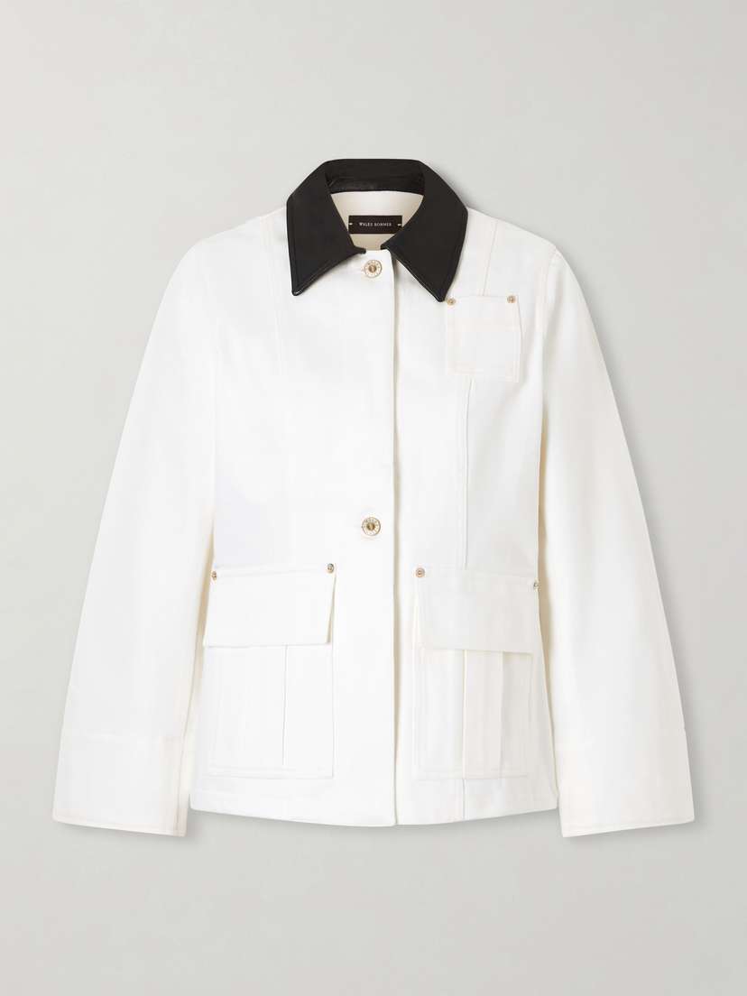 Wales Bonner Echo Leather-trimmed Organic Denim Jacket