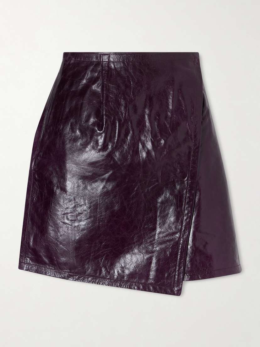 Co Leather Mini Wrap Skirt