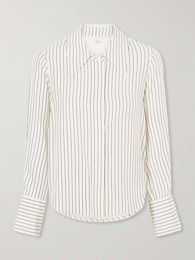 Co Striped Silk-satin Shirt
