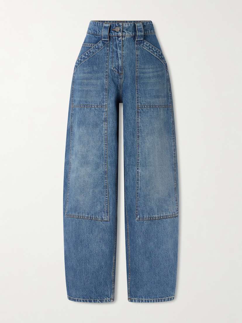 Co Paneled Mid-rise Barrel-leg Jeans