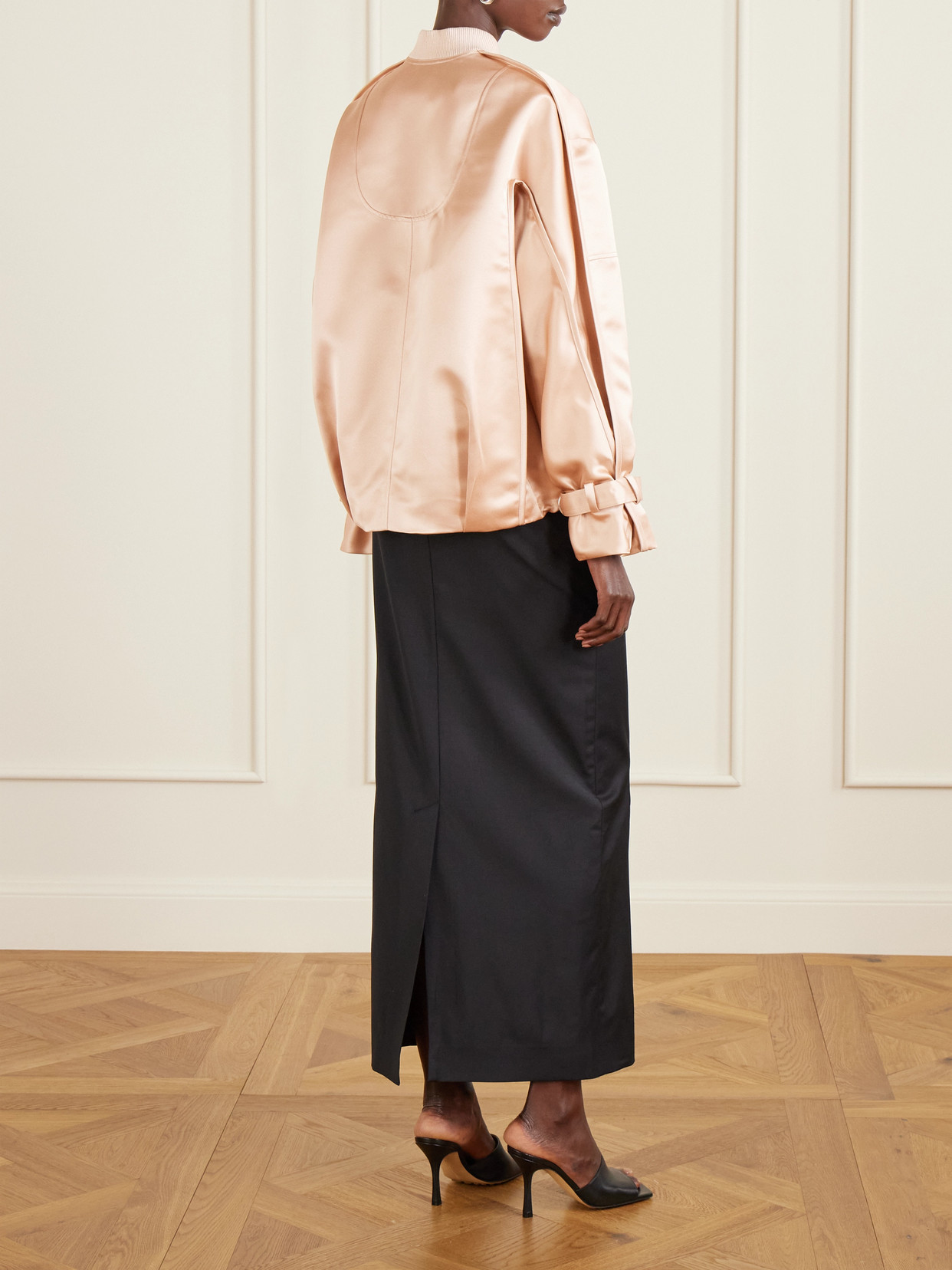 Sports Duchesse-Satin Bomber Jacket