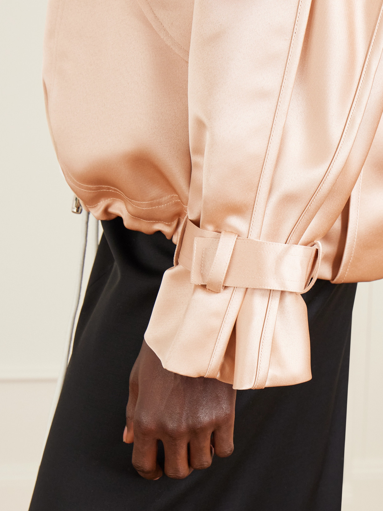 Sports Duchesse-Satin Bomber Jacket