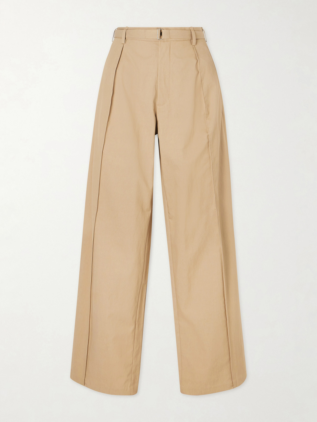 Co Belted Tton And Linen-blend Wide-leg Pants In Neutral