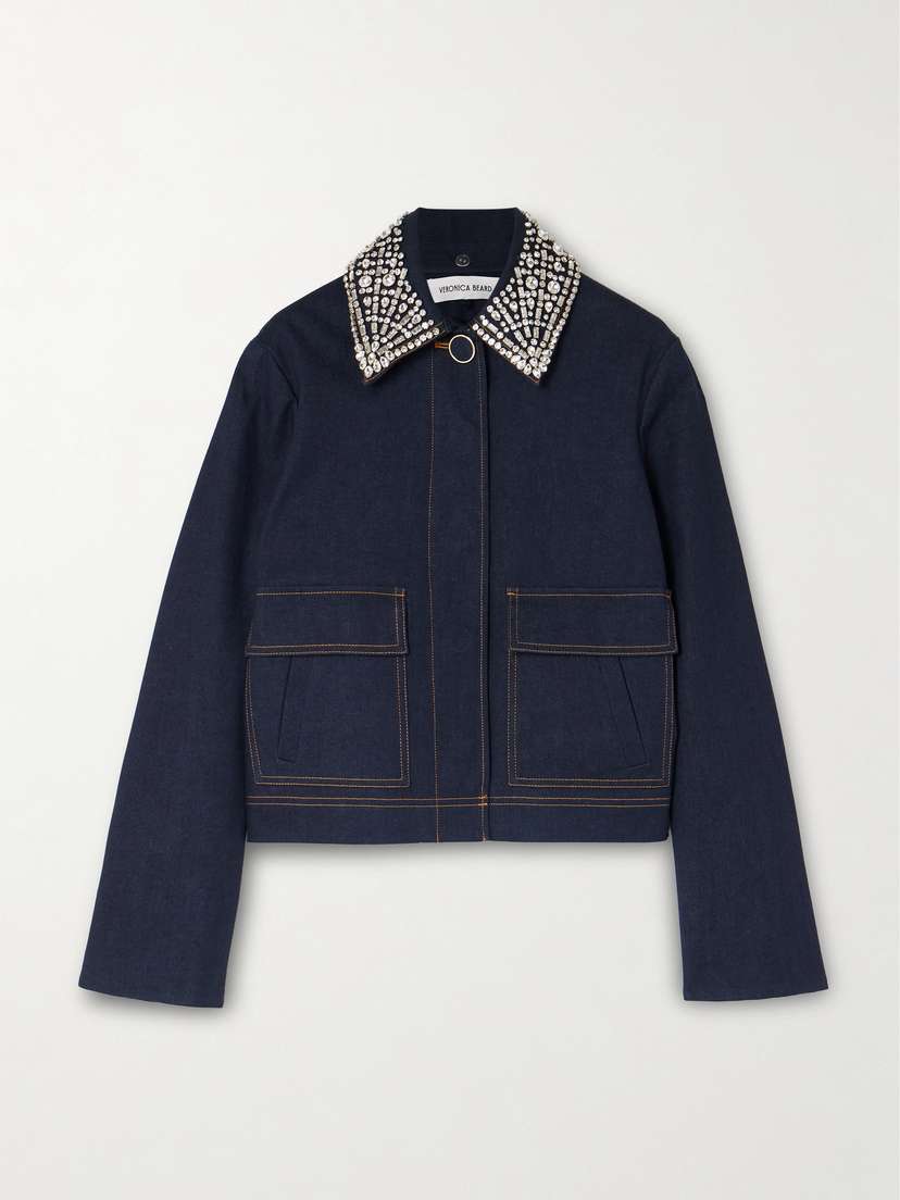 Veronica Beard Barrington Crystal-embellished Denim Jacket