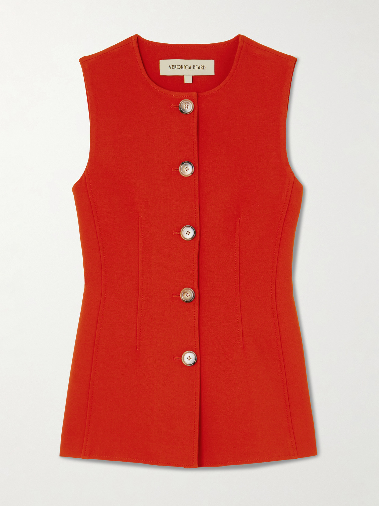 Veronica Beard Jessup Crepe Vest In Red