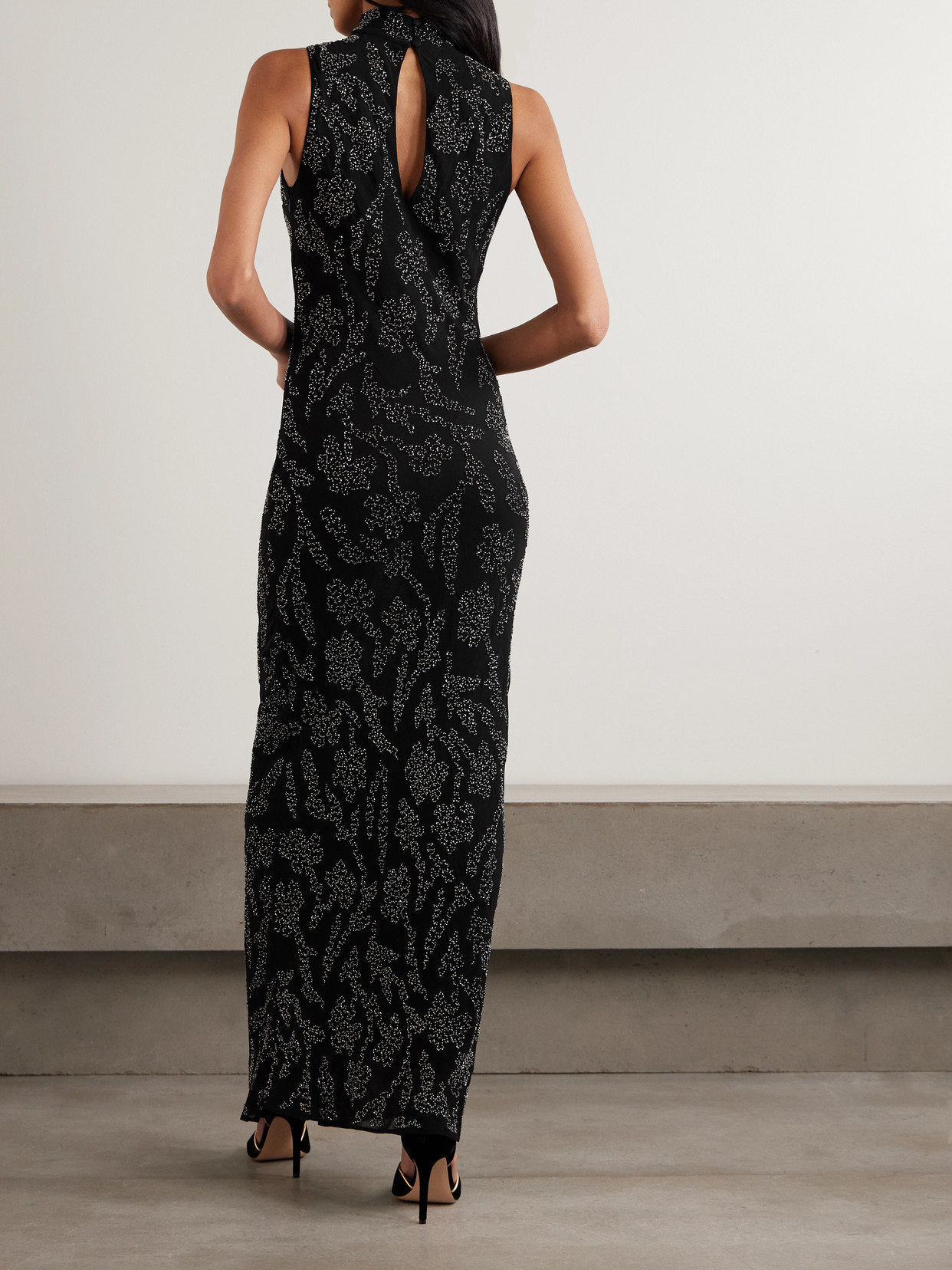 Veronica Beard Sylven Bead-embellished Georgette Maxi Dress In Multi