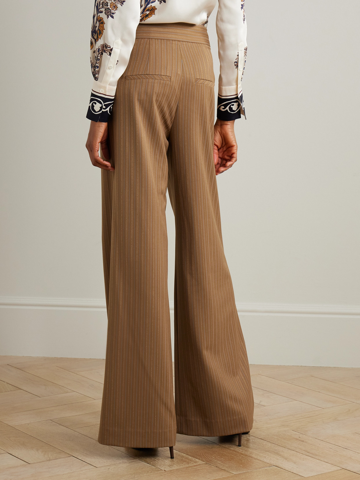 Veronica Beard Womens Malt Multi Rimini Wide-leg Stretch-woven Trousers In Brown