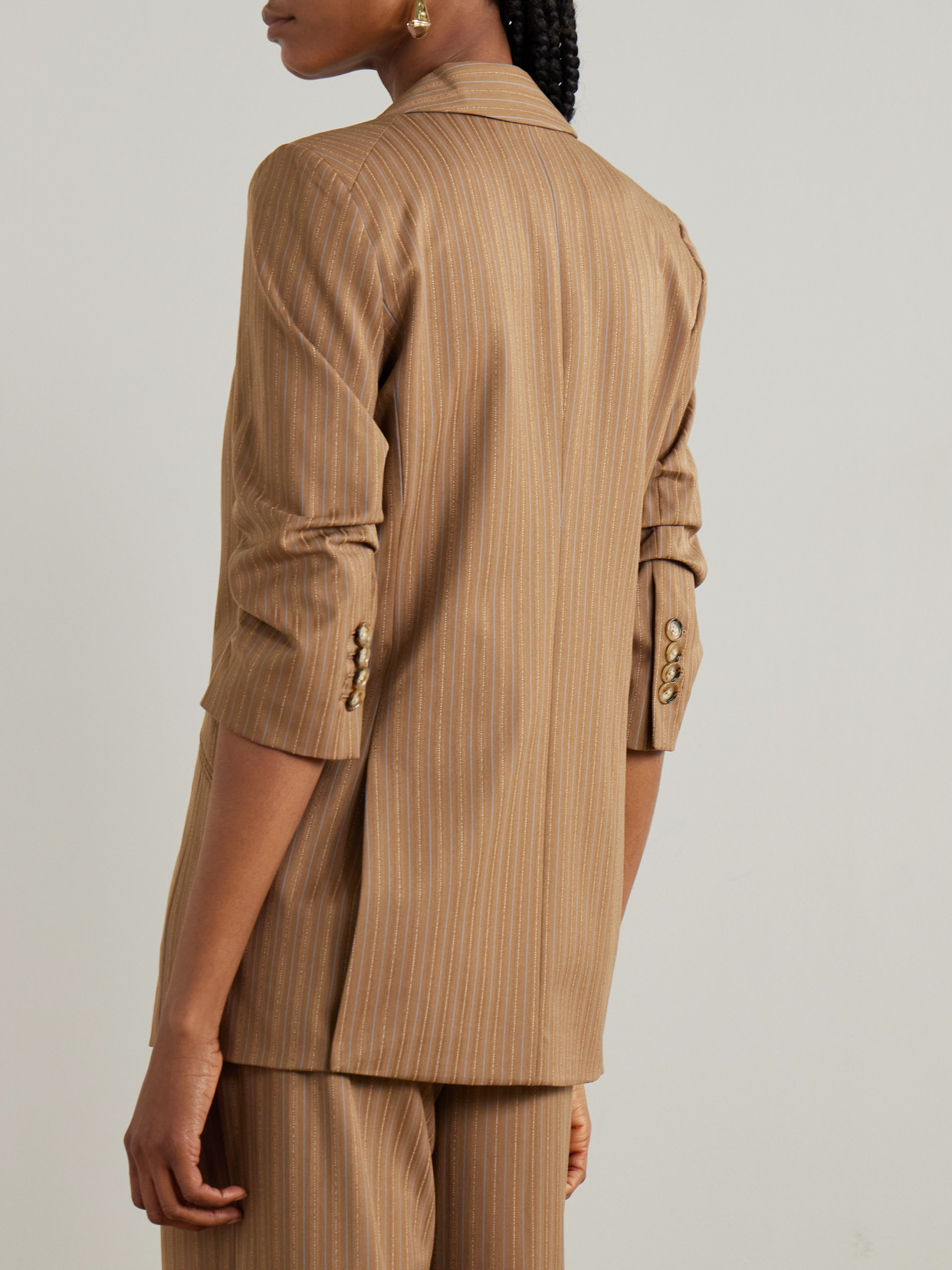 Veronica Beard Womens Malt Multi Rupert Dickey Striped Stretch-woven Blazer In Brown