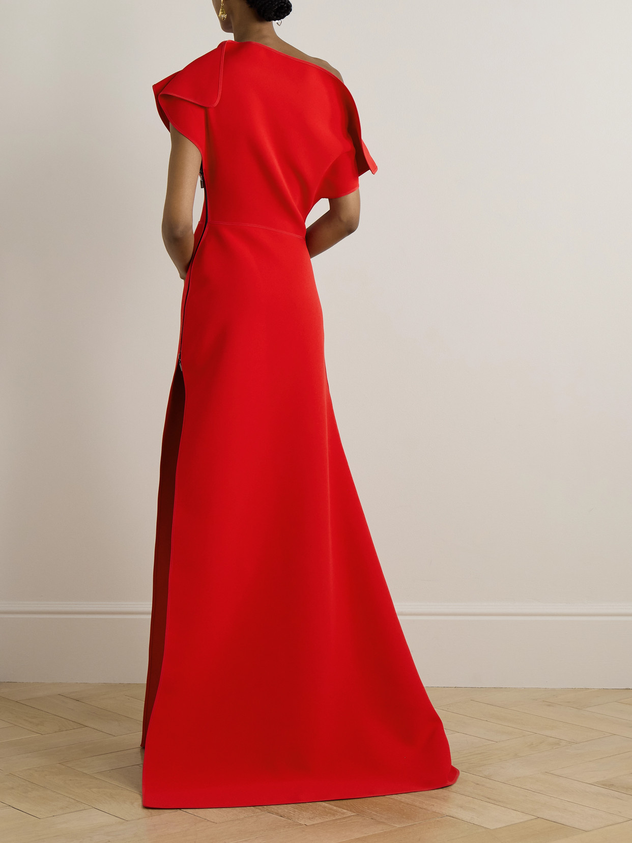 Maticevski Absolve Draped Crepe Gown In Red