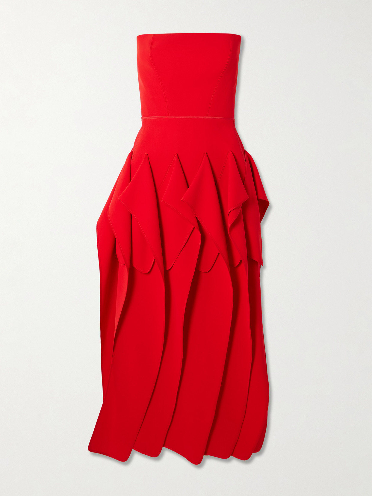 Maticevski Breakout Strapless Crepe Midi Dress In Red