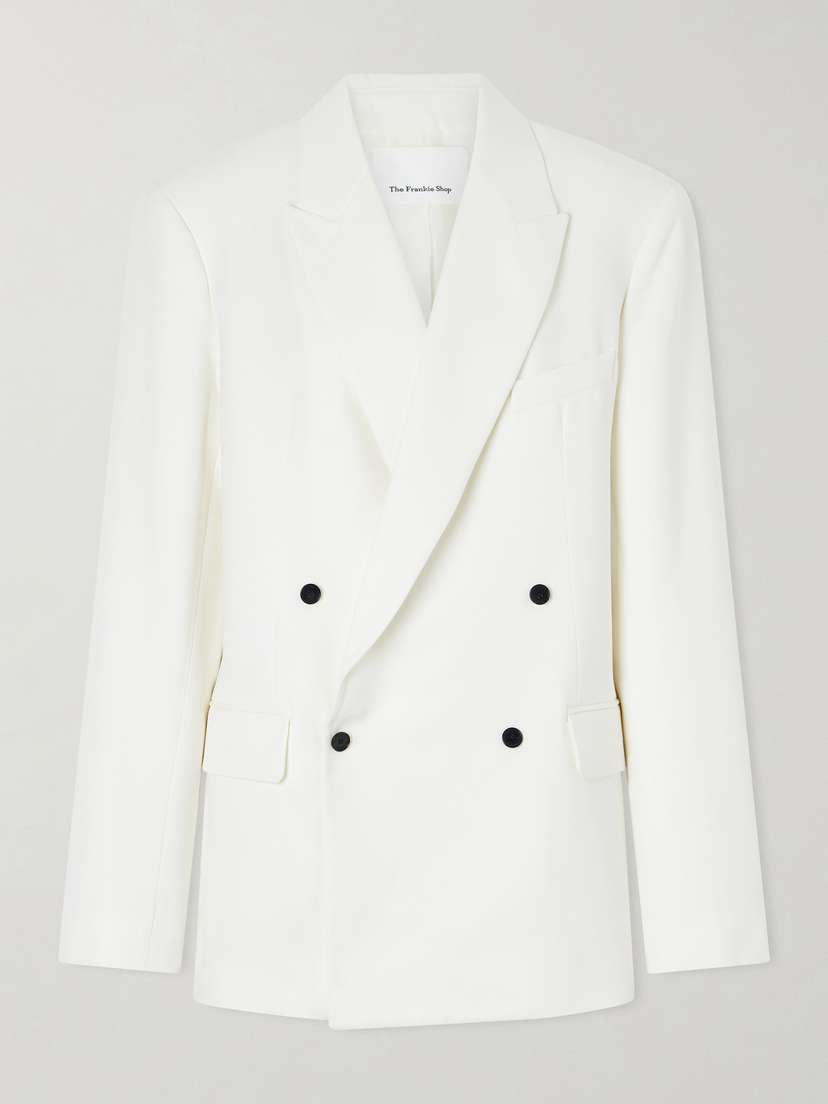 The Frankie Shop Newark Double-breasted Twill Blazer