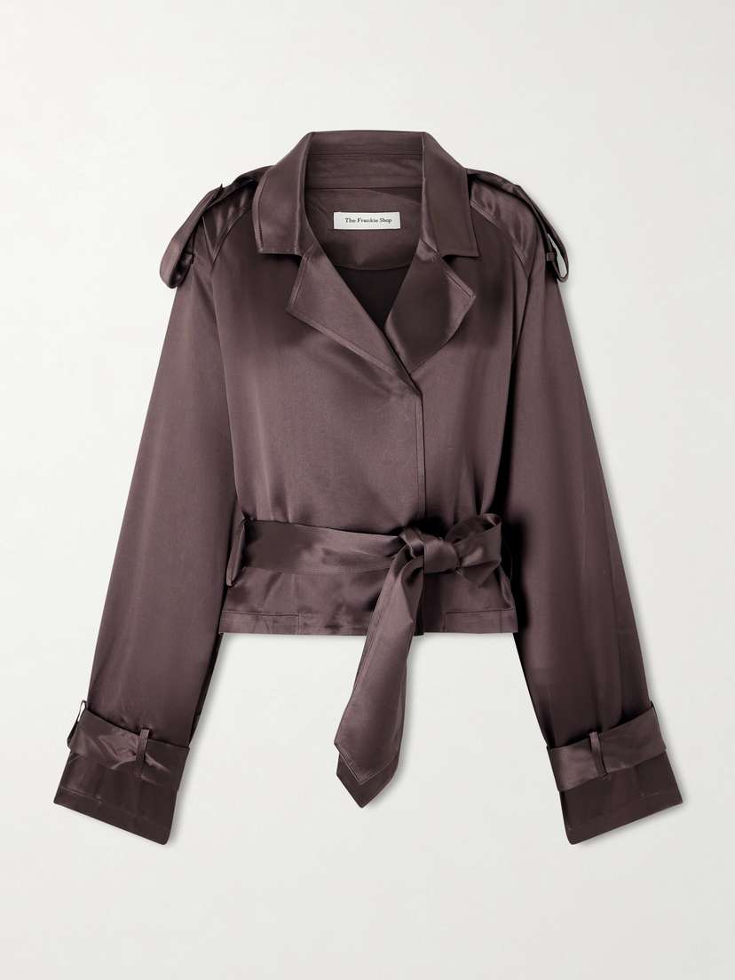 The Frankie Shop Simona Belted Satin Jacket