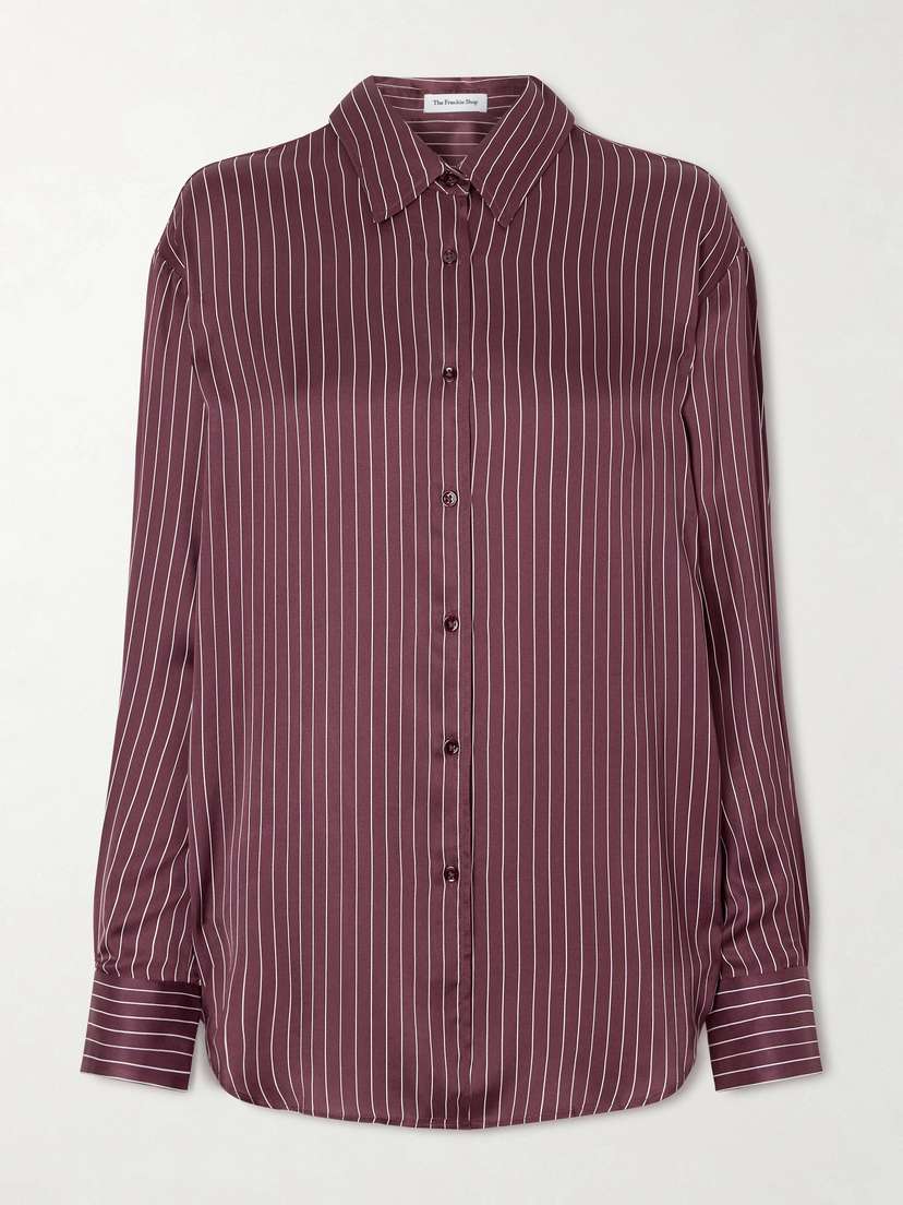 The Frankie Shop Peri Striped Satin Shirt