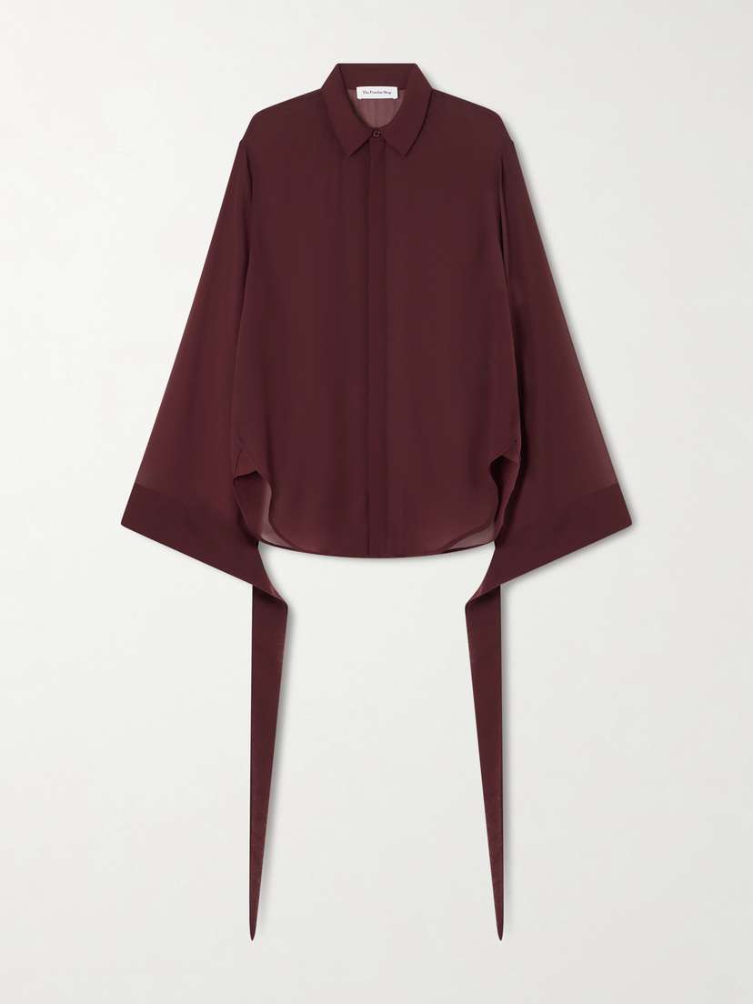 The Frankie Shop Verlin Tie-detailed Chiffon Shirt
