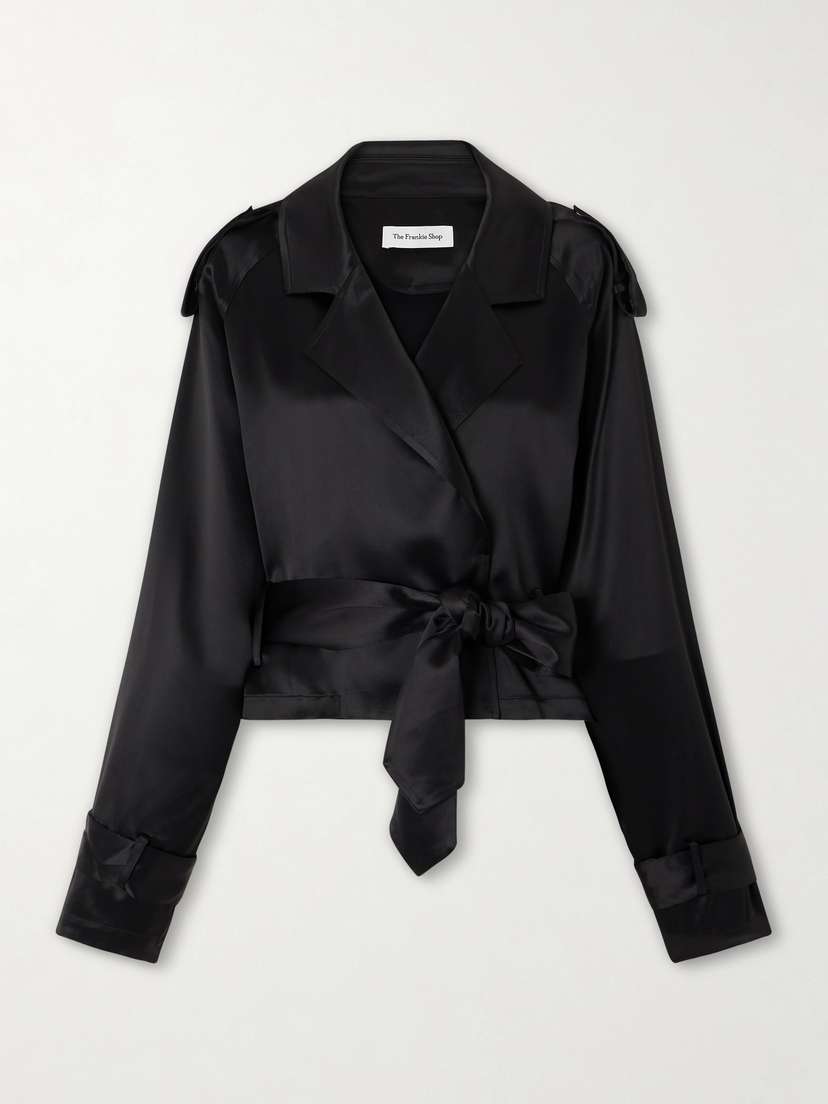 The Frankie Shop Simona Belted Satin Jacket