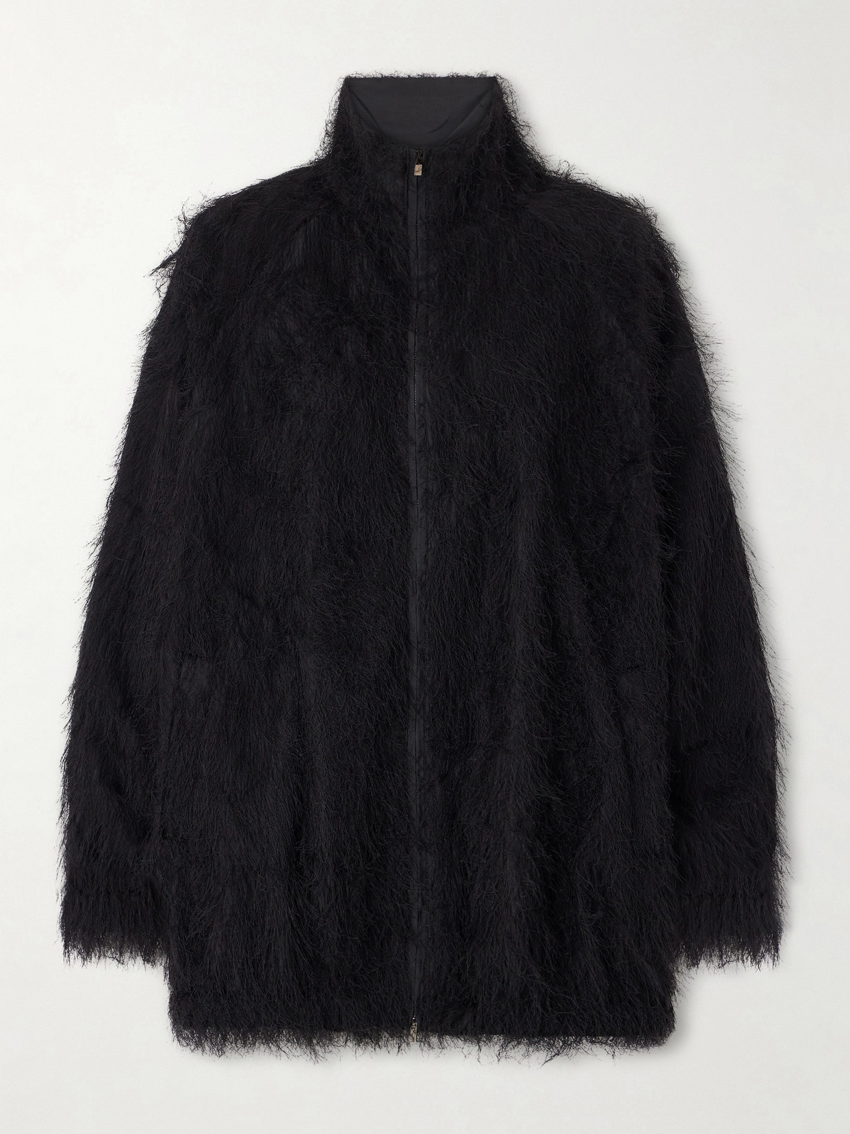 The Frankie Shop Baxter Fringed Shell Jacket In Black