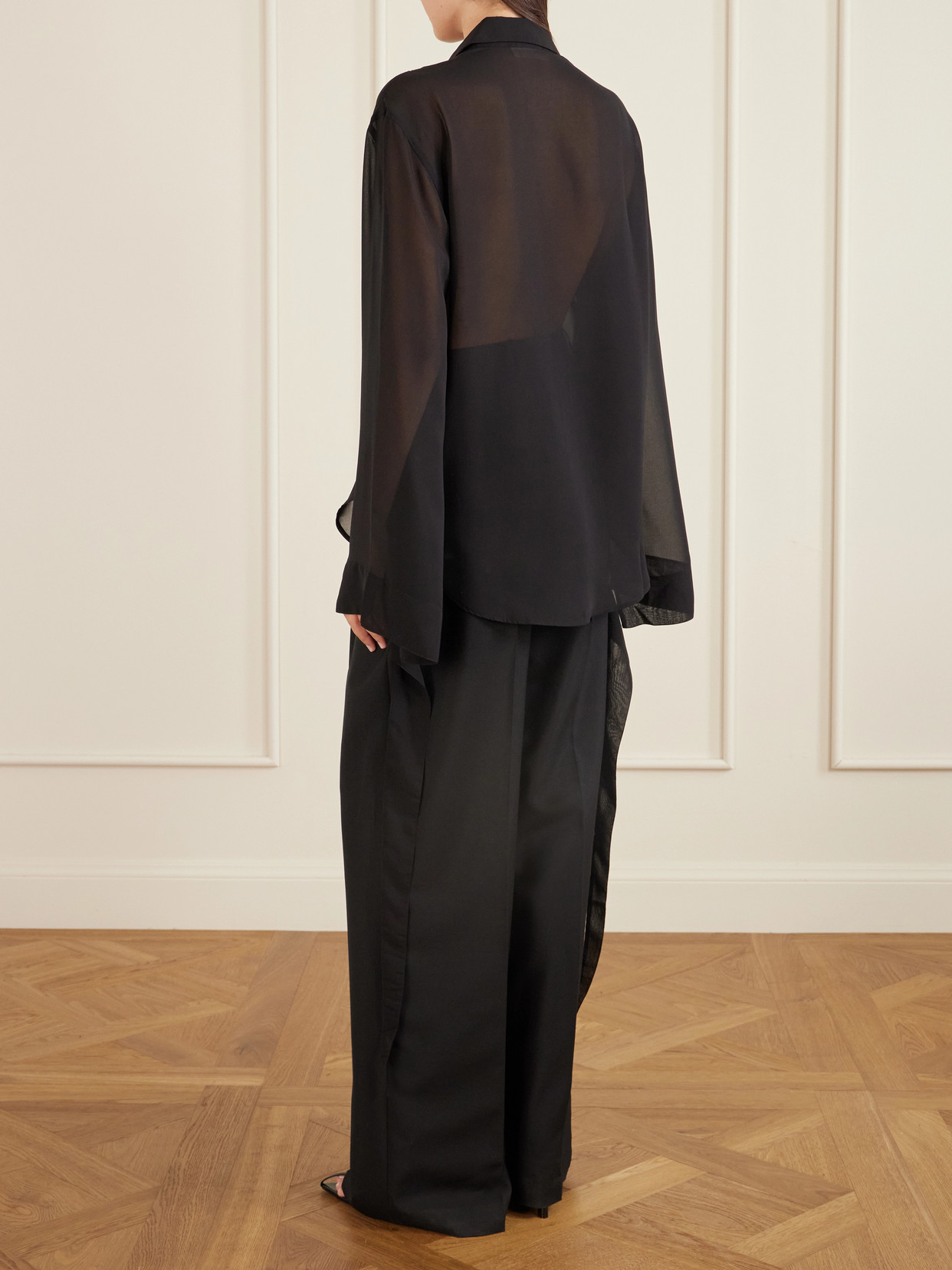 Verlin Tie-Detailed Chiffon Shirt