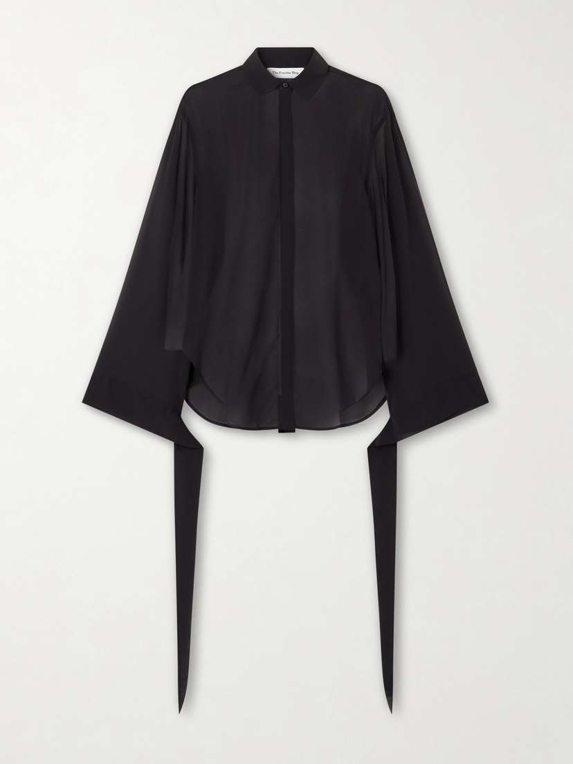 The Frankie Shop Verlin Tie-detailed Chiffon Shirt