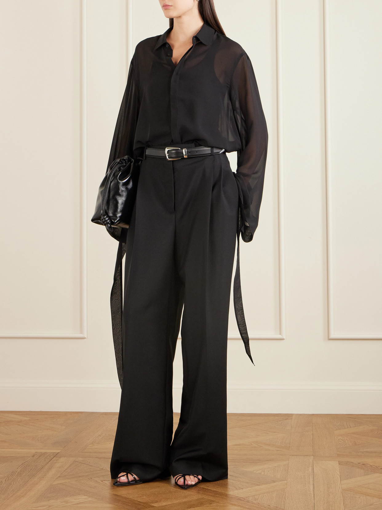 Verlin Tie-Detailed Chiffon Shirt