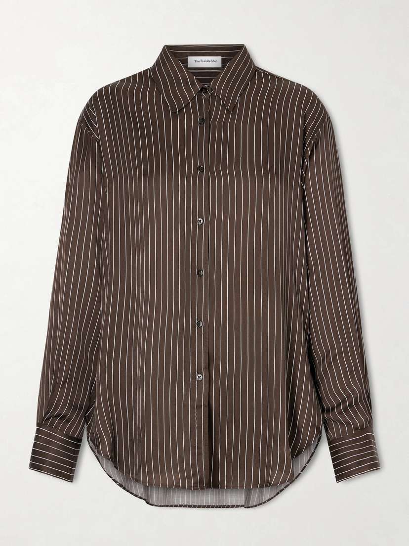 The Frankie Shop Peri Striped Satin Shirt