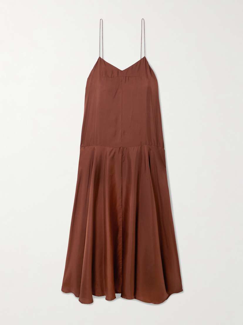 St. Agni Silk-twill Maxi Dress