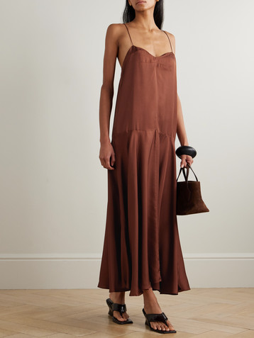 St. Agni Silk-twill maxi dress