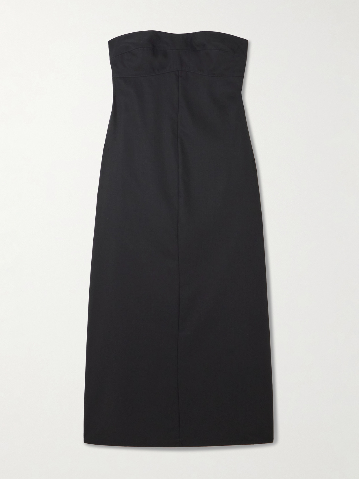 St Agni Strapless Wool Maxi Dress In Black