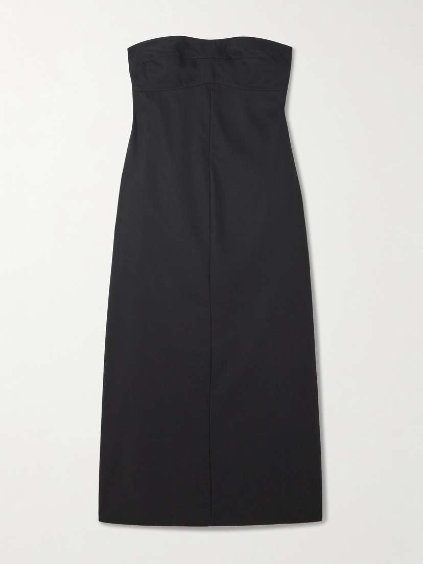 St. Agni Strapless Wool Maxi Dress