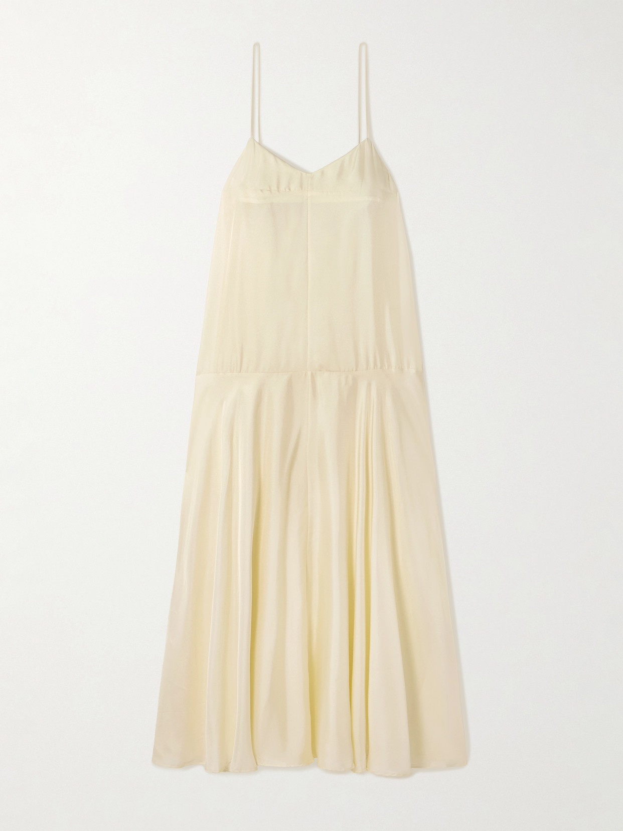 St Agni Silk-twill Maxi Dress In White