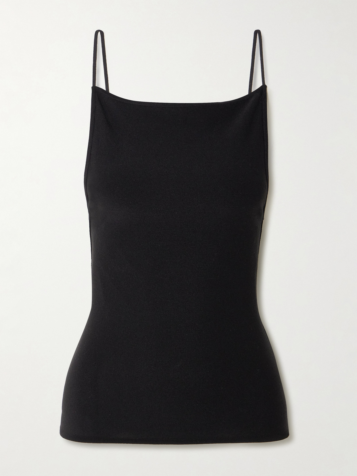 St Agni Open-back Tencel™ Lyocell-blend Tank In Black